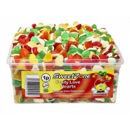 Sweetzone JELLY SWEETS CANDY 100% HALAL Fruity Love Hearts FULL TUB 600 PCS