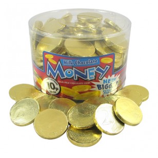 Full Tub Milk Chocolate Coins Gold Foil 120 