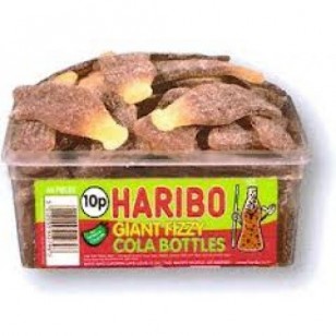 Haribo Giant Cola Bottle Round Tub 1 X 720g